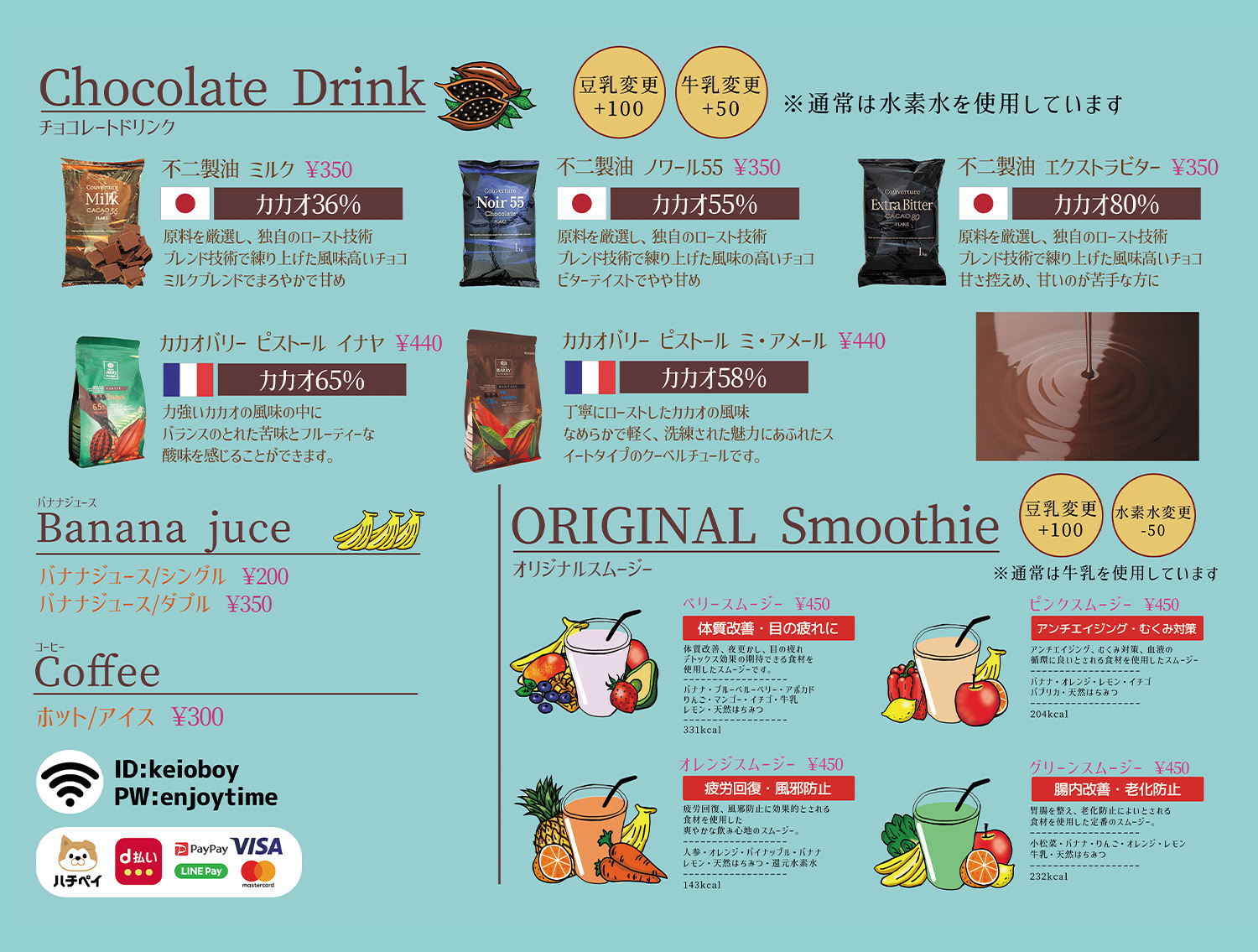 Drink menu for PC